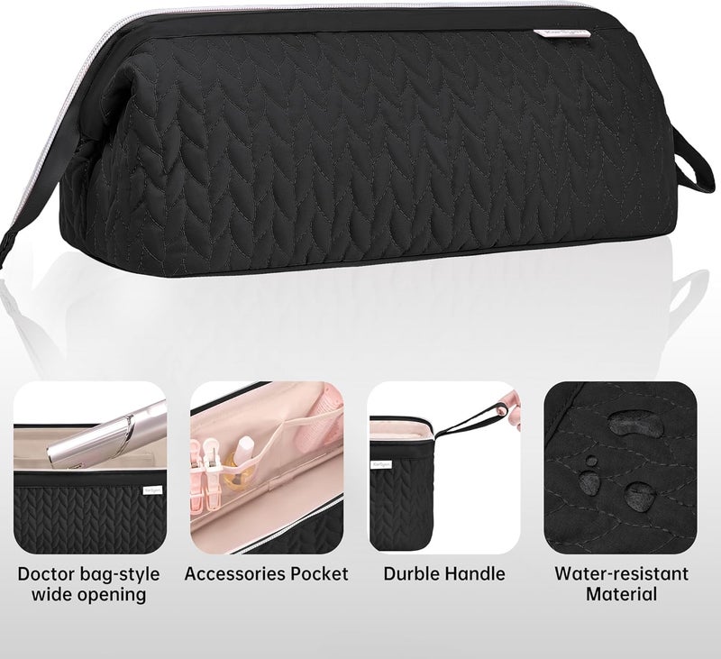 KarSyon Shark Flex Style Case for Dyson Airwrap Hair Dryer Brush Revlon Hair Tools Travel Bag Carrying Case Flat Curling Iron Organizer (Black) - Image 5